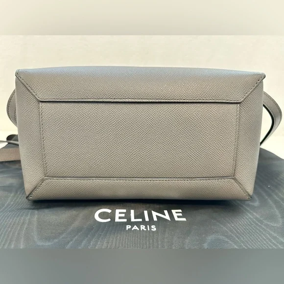 ❤️SOLD❤️ Auth CELINE Micro Grey Belt Bag in Grained Leather 9 x 8 IN - Picture 7 of 16